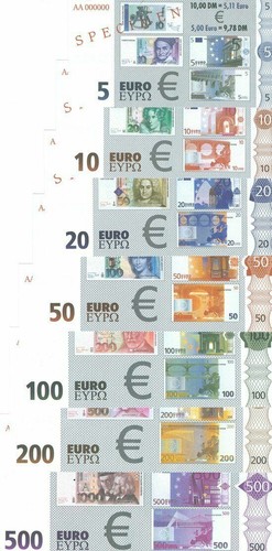 Set esemplari 500 euro - set, da