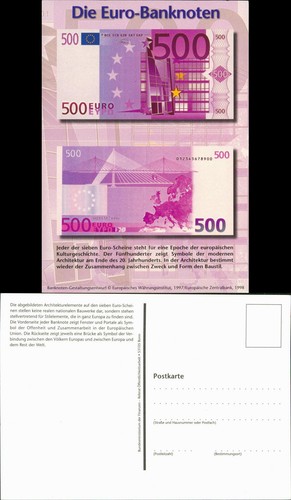 Cartolina banconote fronte