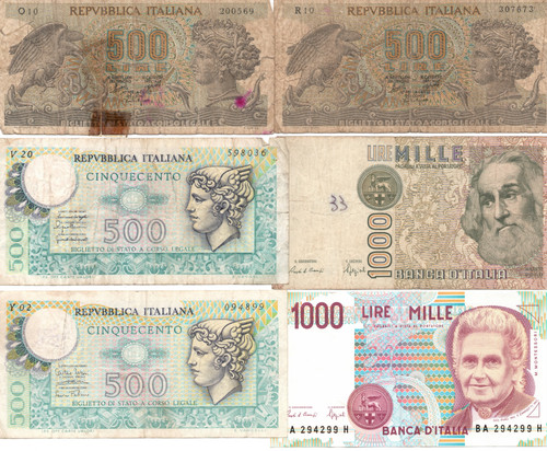 Lotto banconote italiane