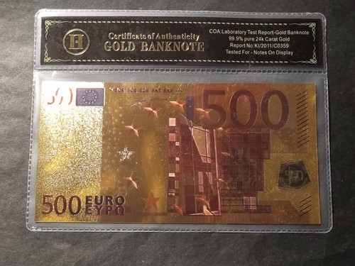 Banconota dorata 500 euro - 500, da